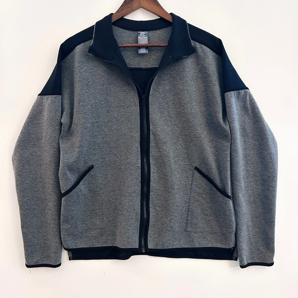 Champion Clean Athletic Full-Zip Jacket | Gray Black | Size L